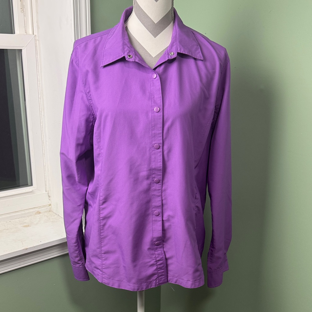 Purple Outdoor Button-Up Shirt Xl